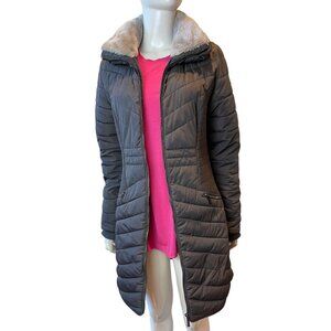 DKNY Womens Puffer Coat Jacket Mid Weight Long Sleeve DL82C162 Black Size S